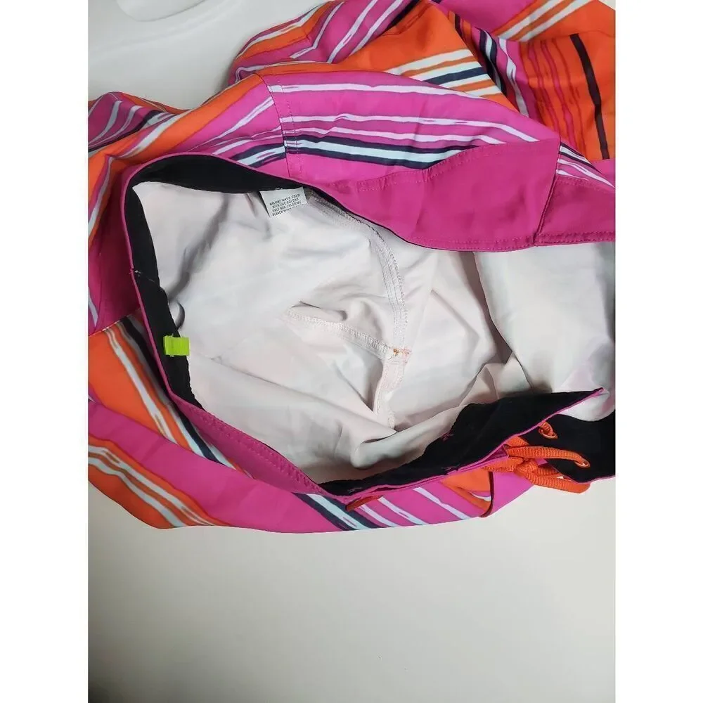 Under Armour Men's Striped Loose Fit Heat Gear Boardshorts Swim Surf Bold Orange